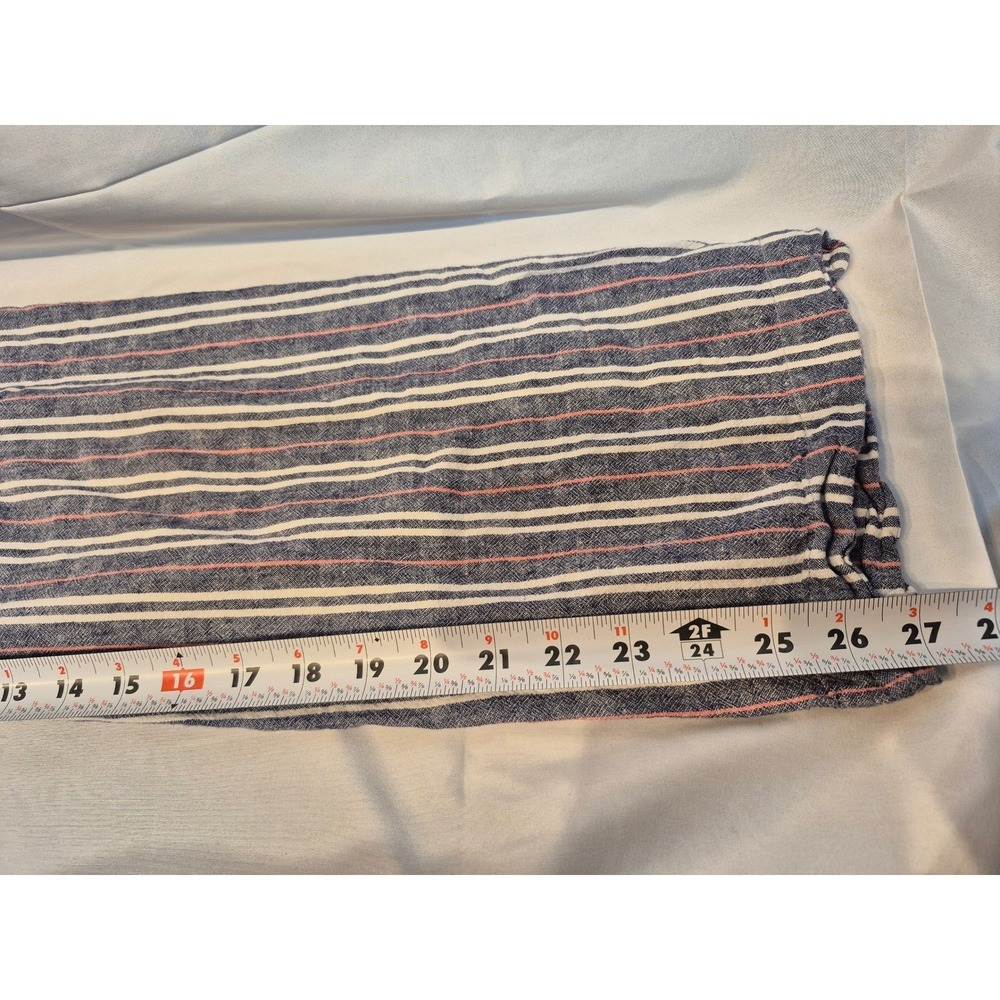 Laundry by Shelli Segal Striped Linen Blend Wide Leg Pants Blue Pink Size‎ 8 - Picture 3 of 6